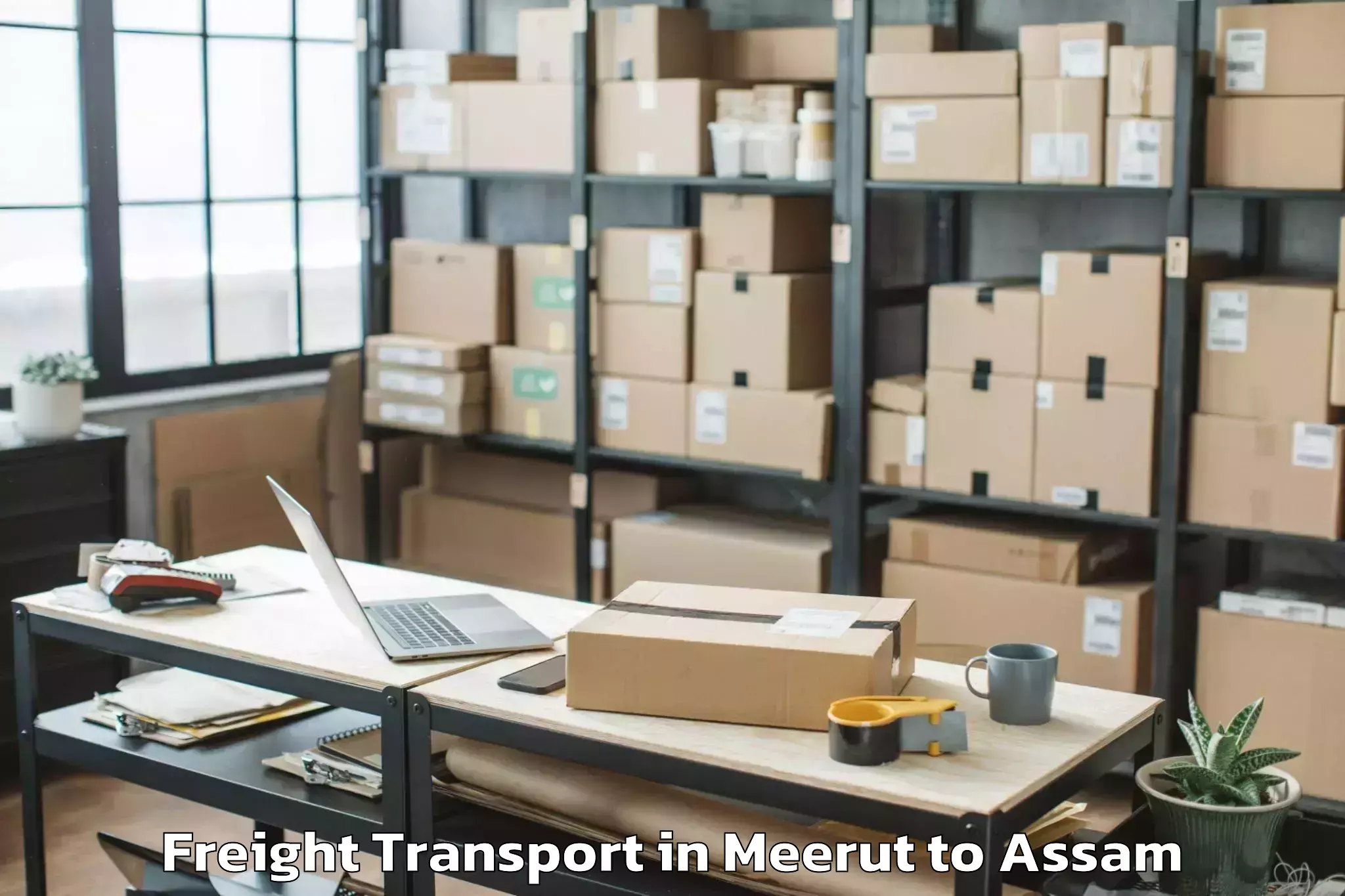 Book Meerut to Rangia Freight Transport Online